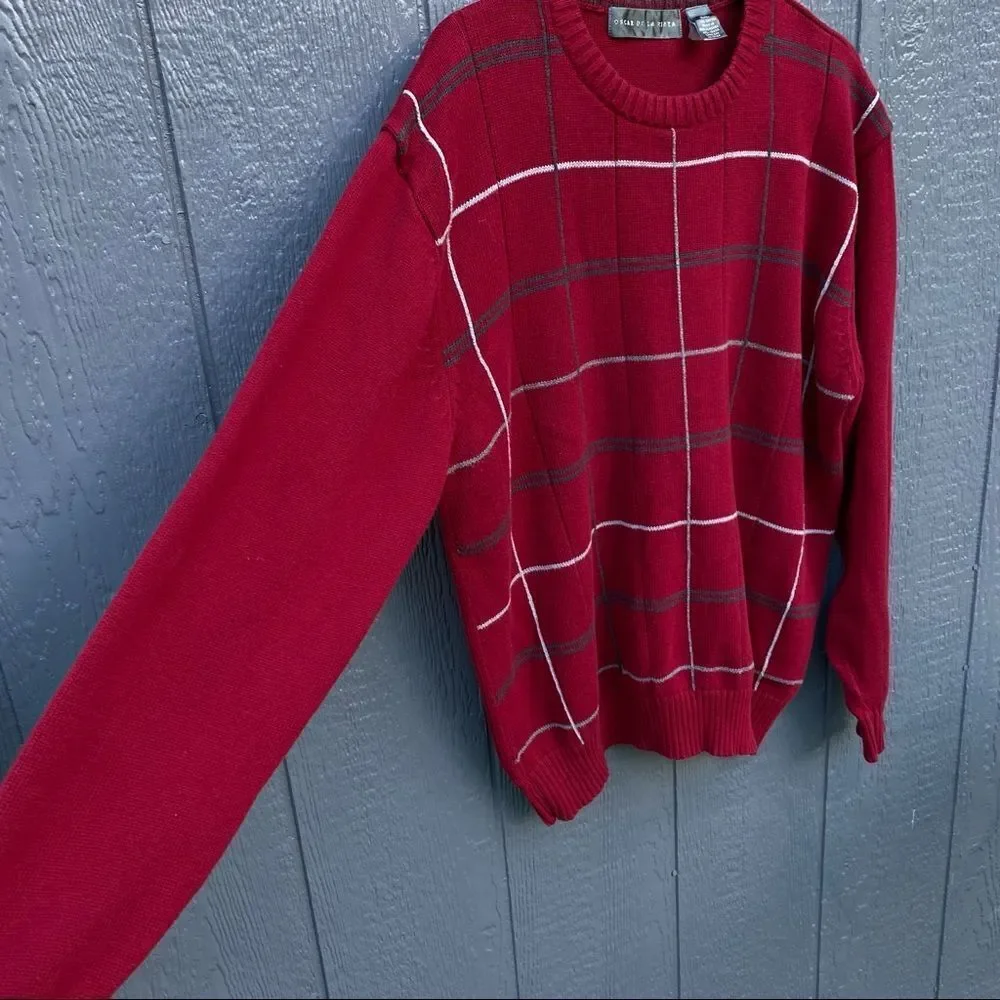 Oscar De La Renta Sweater Men's XXL Red